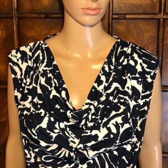 Jones New York Abstract Drape Front Sleeveless Top - Picture 5 of 12